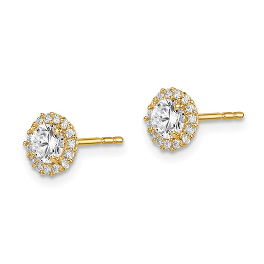 14K Yellow Gold Madi K CZ Post Earrings