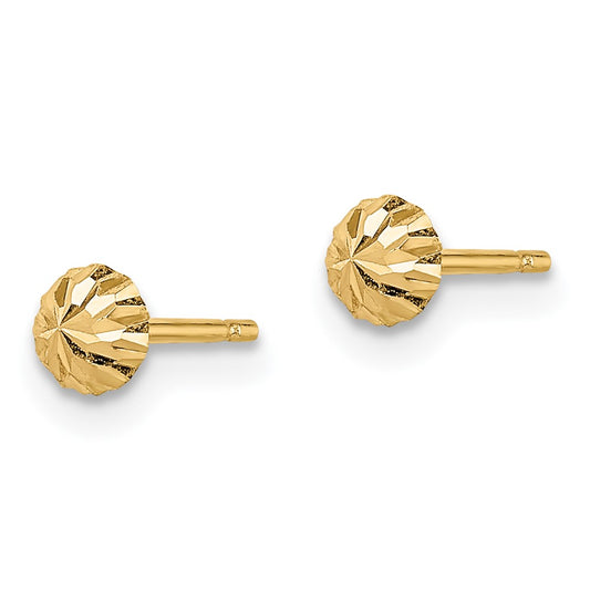 14K Yellow Gold Madi K Diamond-cut 4mm Post Earrings