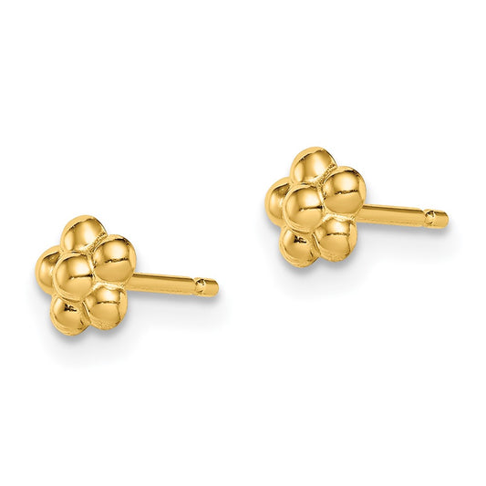 14K Yellow Gold Madi K Flower Post Earrings