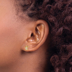 14K Yellow Gold Madi K CZ Turtle Post Earrings