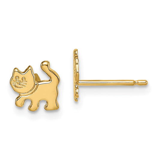 14K Yellow Gold Madi K Kitten Post Earrings