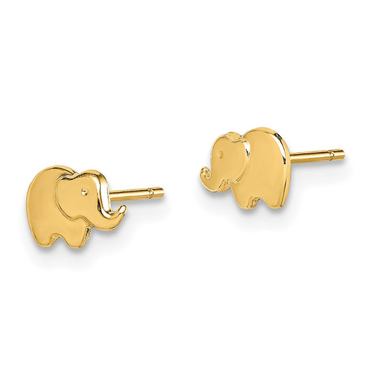 14K Yellow Gold Madi K Elephant Post Earrings