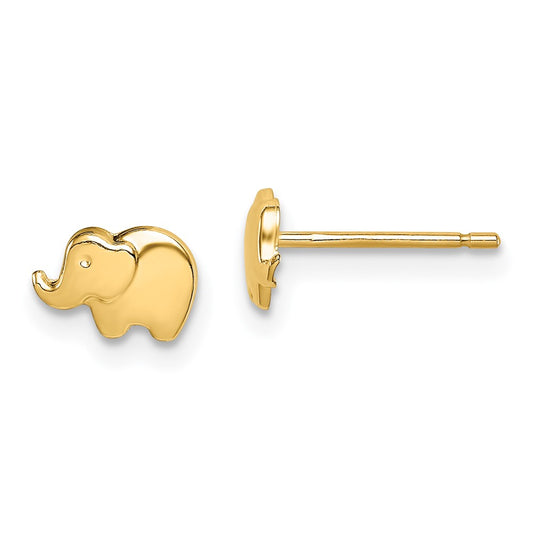 14K Yellow Gold Madi K Elephant Post Earrings