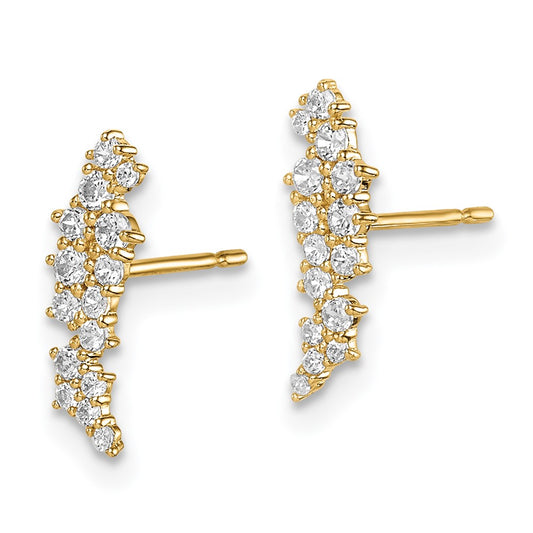 14K Yellow Gold Madi K CZ Cluster Post Earrings