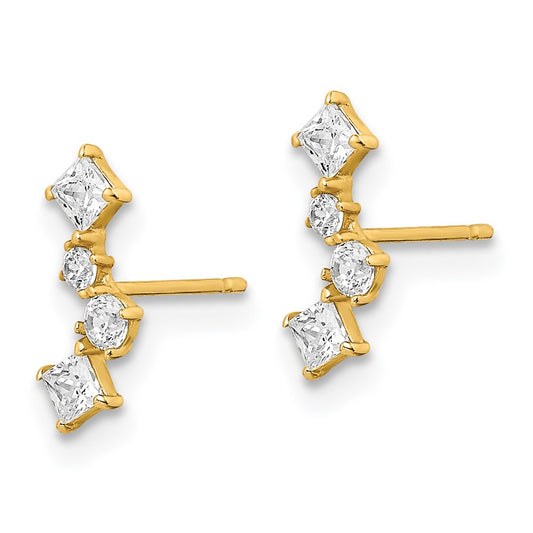 14K Yellow Gold Madi K CZ Post Earrings