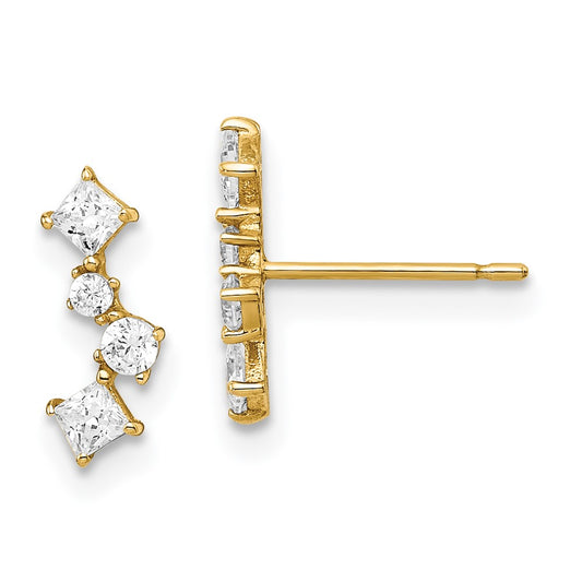 14K Yellow Gold Madi K CZ Post Earrings