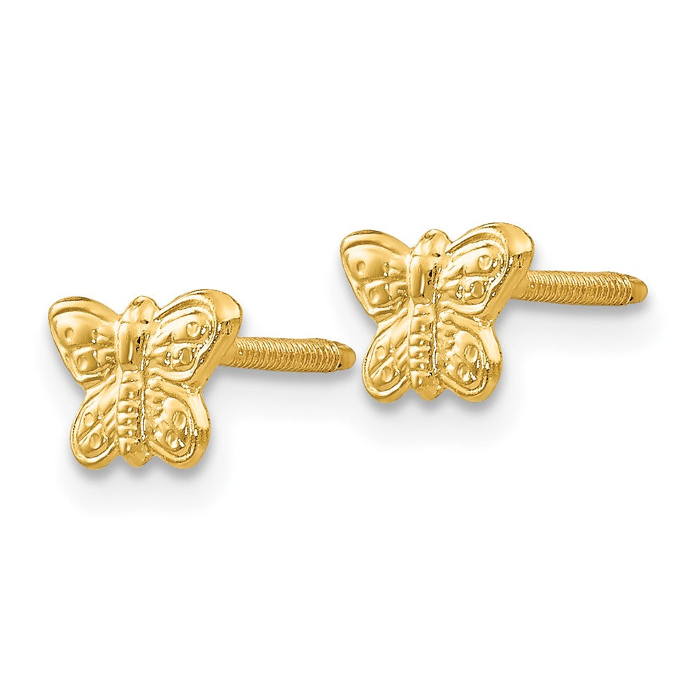 14K Yellow Gold Madi K Polished Butterfly Screwback Stud Earrings
