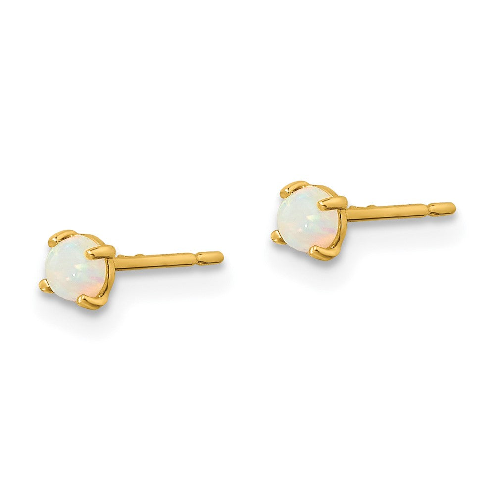 14K Yellow Gold Madi K Synthetic Lab Created Opal Post Earrings