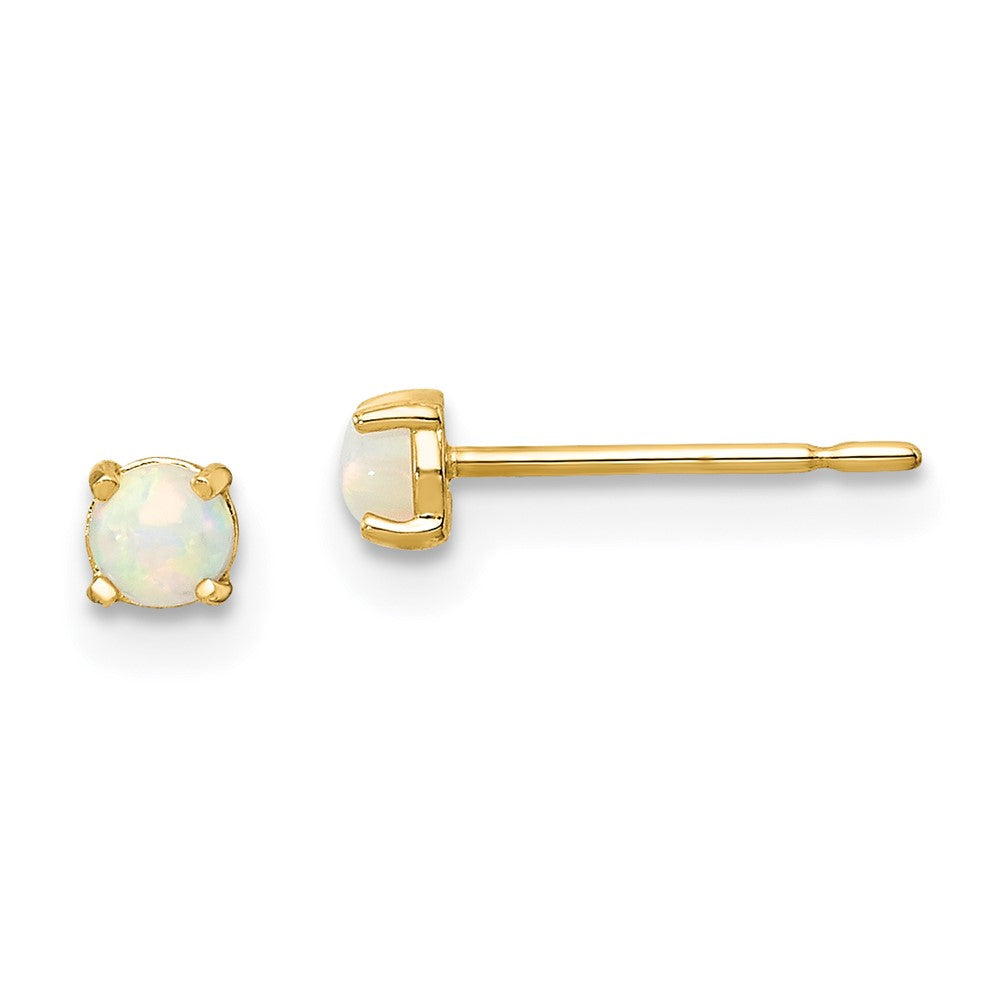 14K Yellow Gold Madi K Synthetic Lab Created Opal Post Earrings