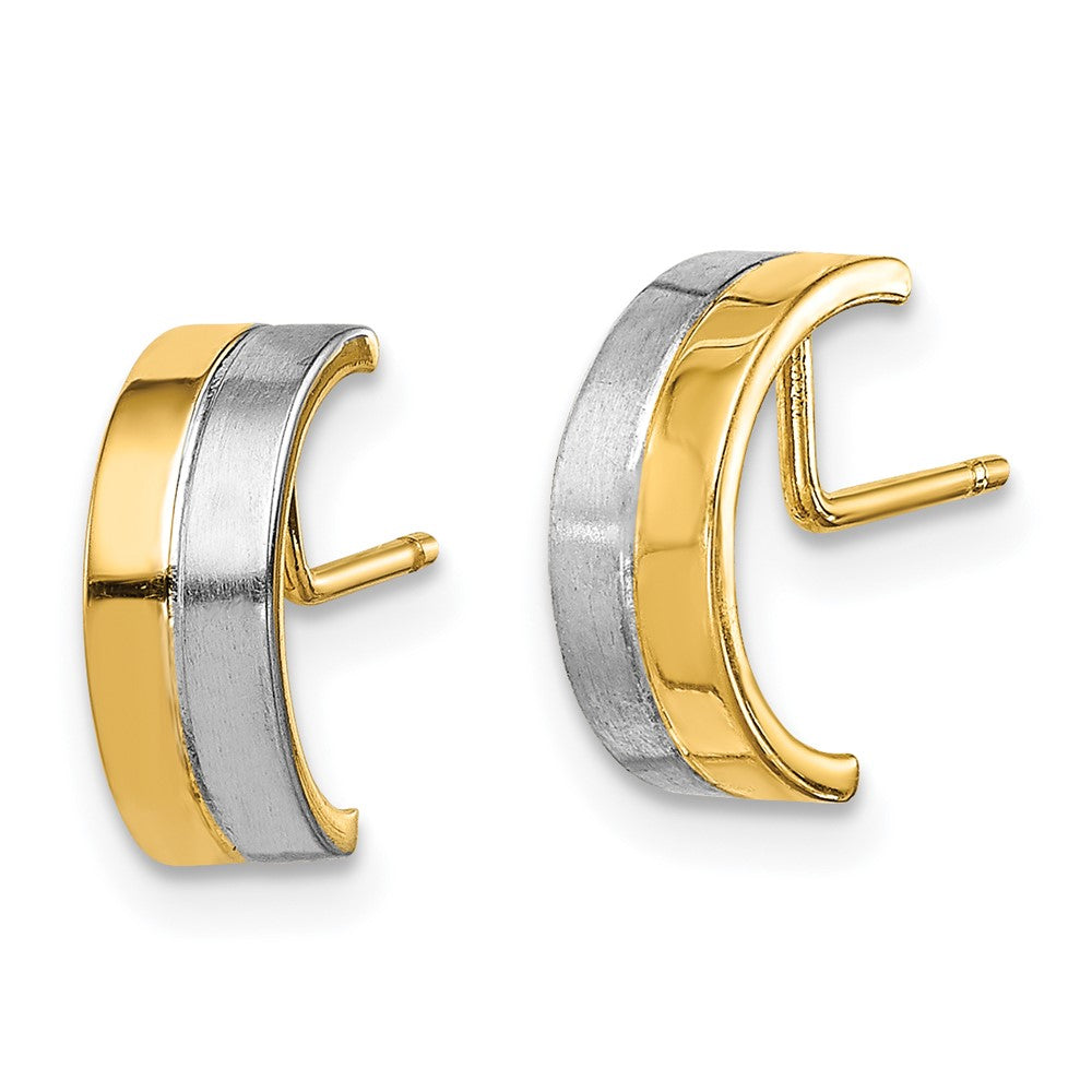 14K Two-Tone Gold Madi K Half Circle Post Earrings