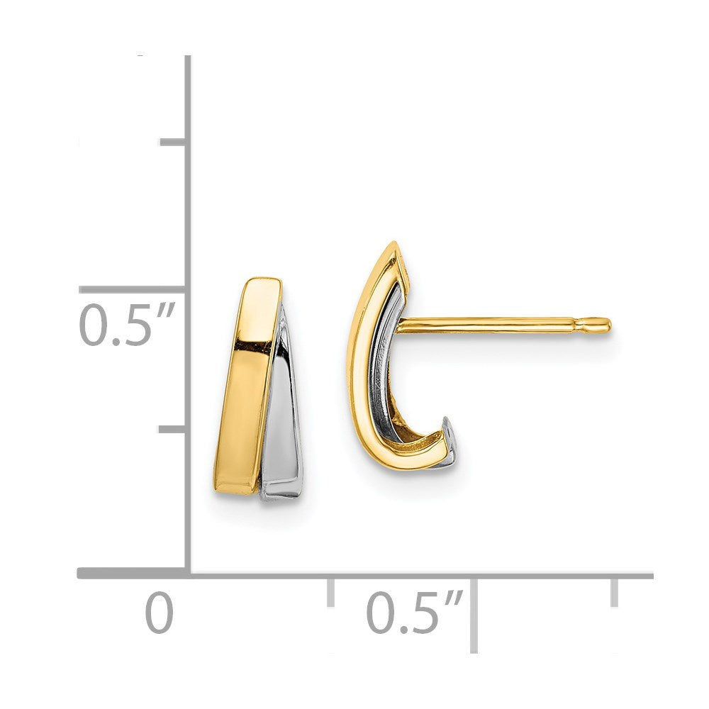 14K Two-Tone Gold Madi K Post Earrings