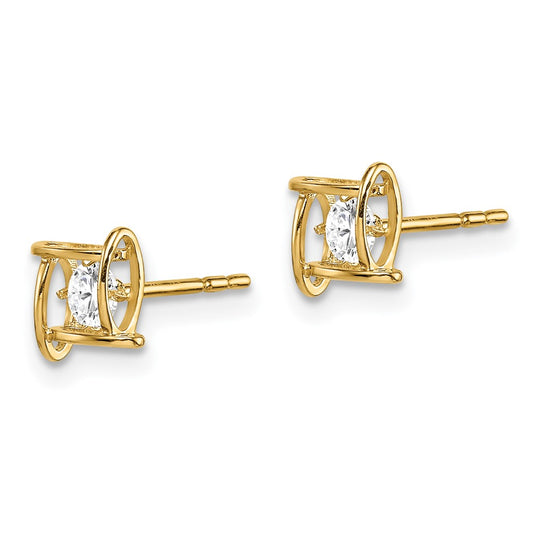 14K Yellow Gold Madi K CZ Square Post Earrings