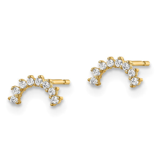 14K Yellow Gold Madi K CZ Post Earrings