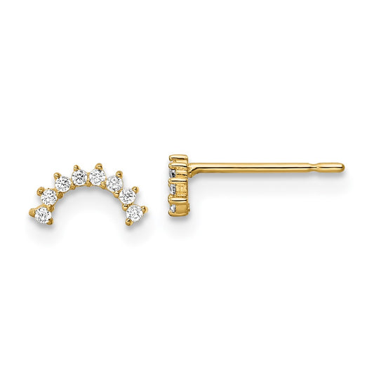 14K Yellow Gold Madi K CZ Post Earrings