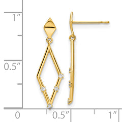 14K Yellow Gold Madi K CZ Dangle Post Earrings