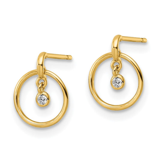 14K Yellow Gold Madi K CZ Dangle Post Earrings