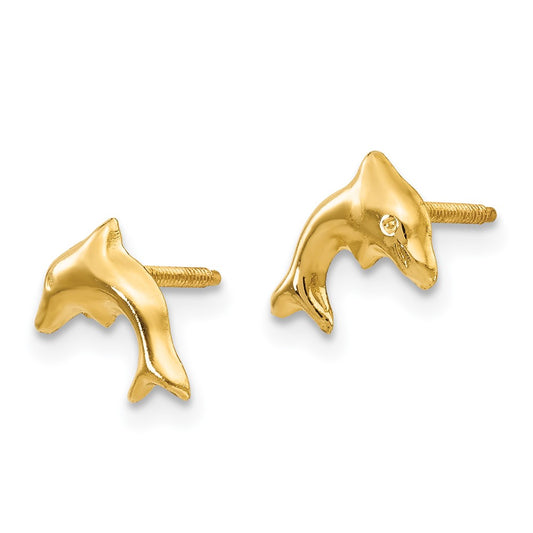 14K Yellow Gold Madi K Small Dolphin Earrings