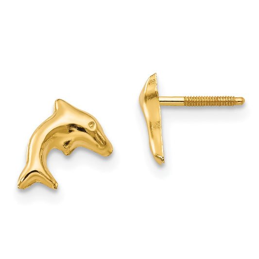 14K Yellow Gold Madi K Small Dolphin Earrings