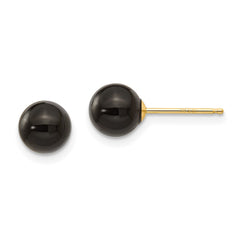 14K Yellow Gold Madi K Onyx Bead Earrings