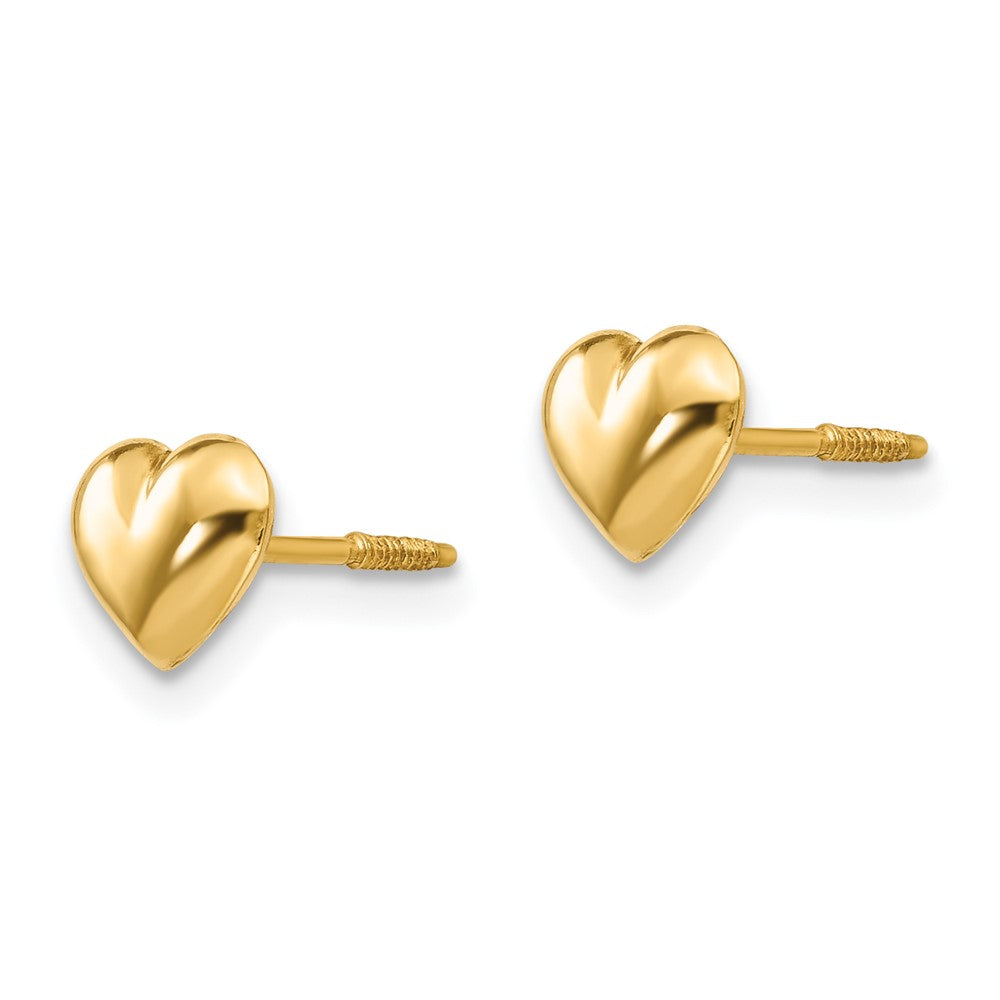 14K Yellow Gold Madi K Small Puffed Heart Earrings