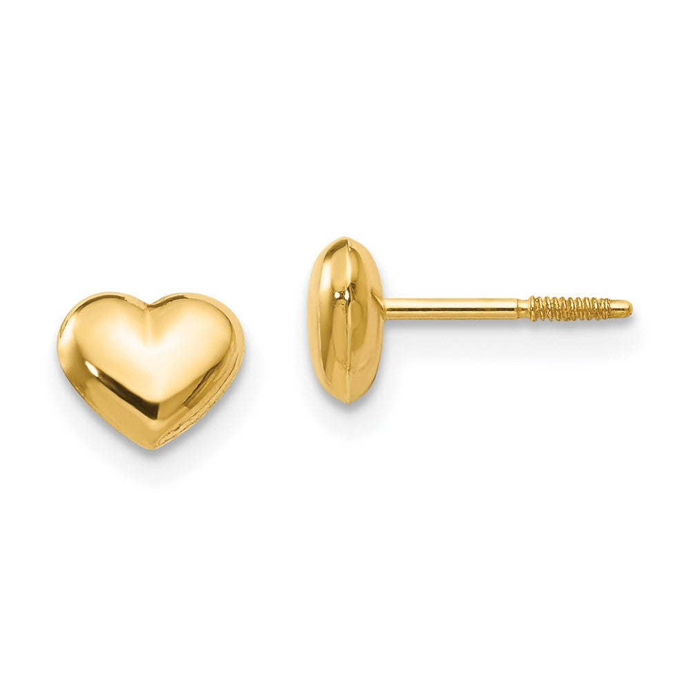 14K Yellow Gold Madi K Small Puffed Heart Earrings