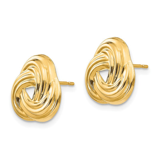 14K Yellow Gold Madi K Love Knot Post Earrings