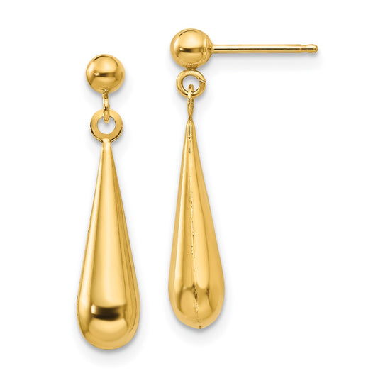 14K Yellow Gold Madi K Teardrop Dangle Post Earrings