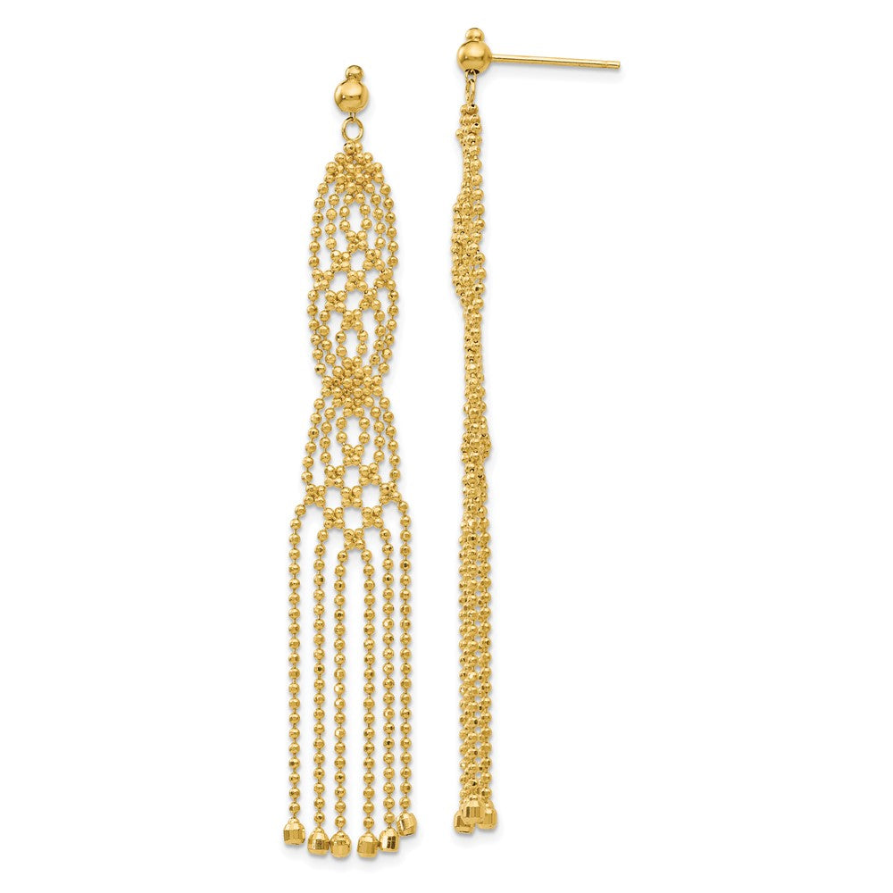 14K Yellow Gold Beaded Earrings