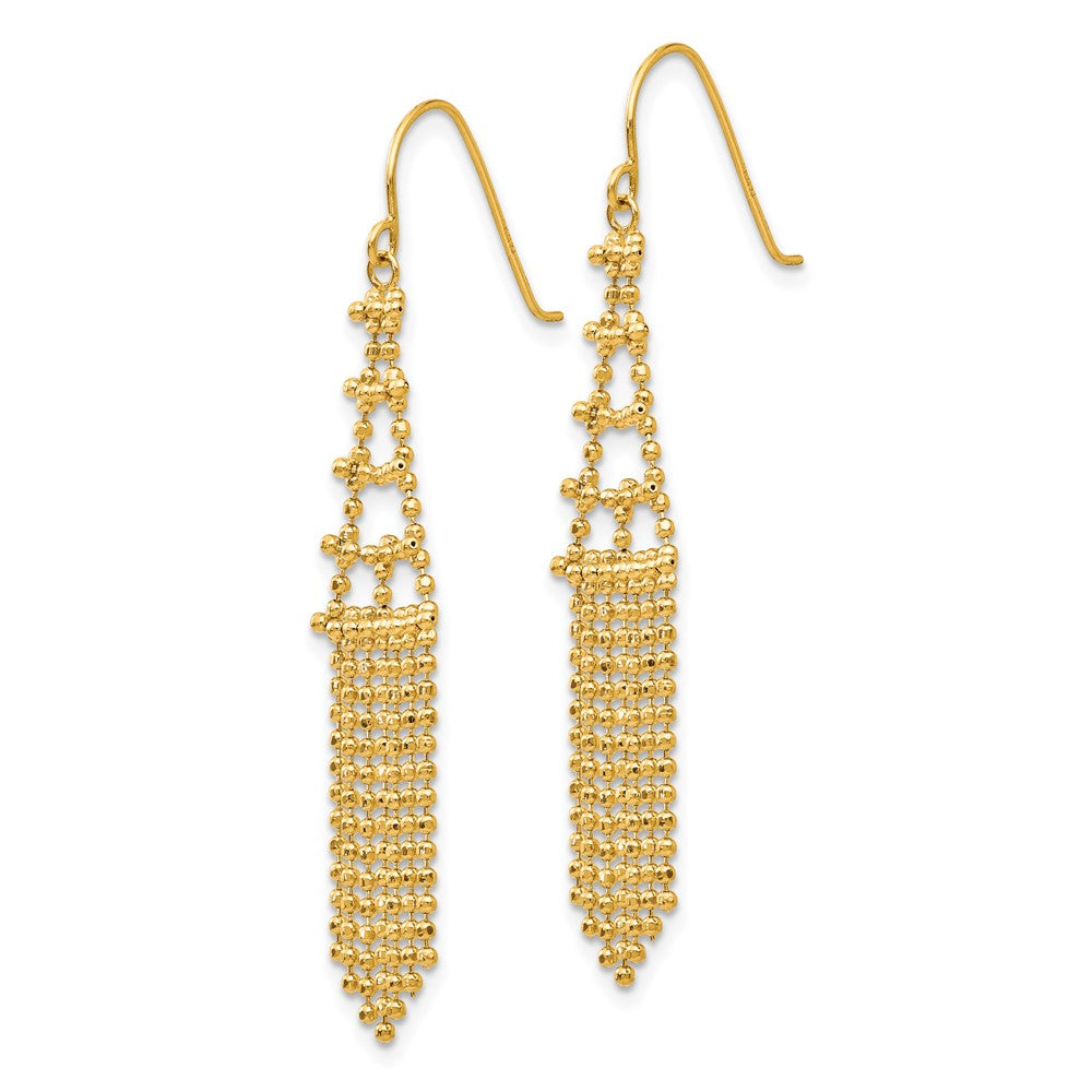 14K Yellow Gold Beaded Earrings