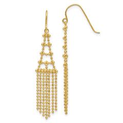 14K Yellow Gold Beaded Earrings