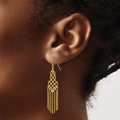 14K Yellow Gold Bead Chain Earrings