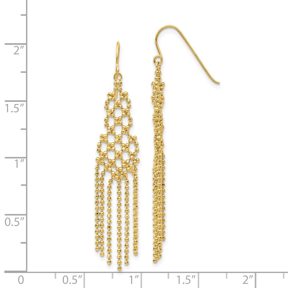 14K Yellow Gold Bead Chain Earrings