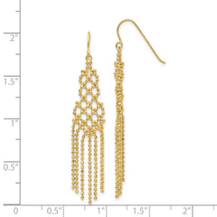 14K Yellow Gold Bead Chain Earrings