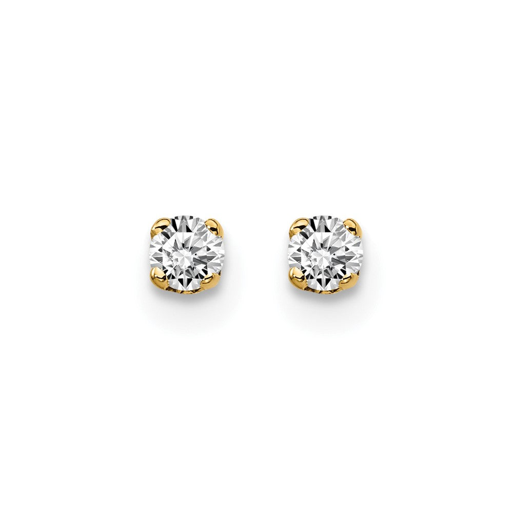 14K Yellow Gold .10ct. I2 K-L Diamond Stud Push-on Post Earrings