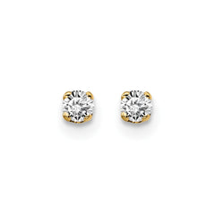 14K Yellow Gold .10ct. I2 K-L Diamond Stud Push-on Post Earrings