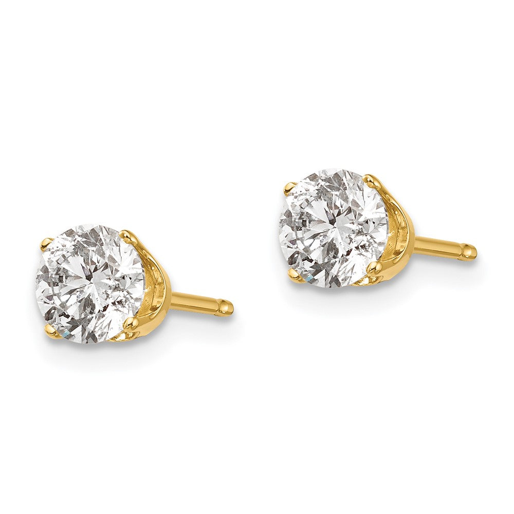 14K Yellow Gold 1.00ct. I2 K-L Diamond Stud Push-on Post Earrings