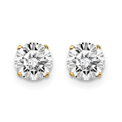 14K Yellow Gold 1.00ct. I1 J-K Diamond Stud Push-on Post Earrings