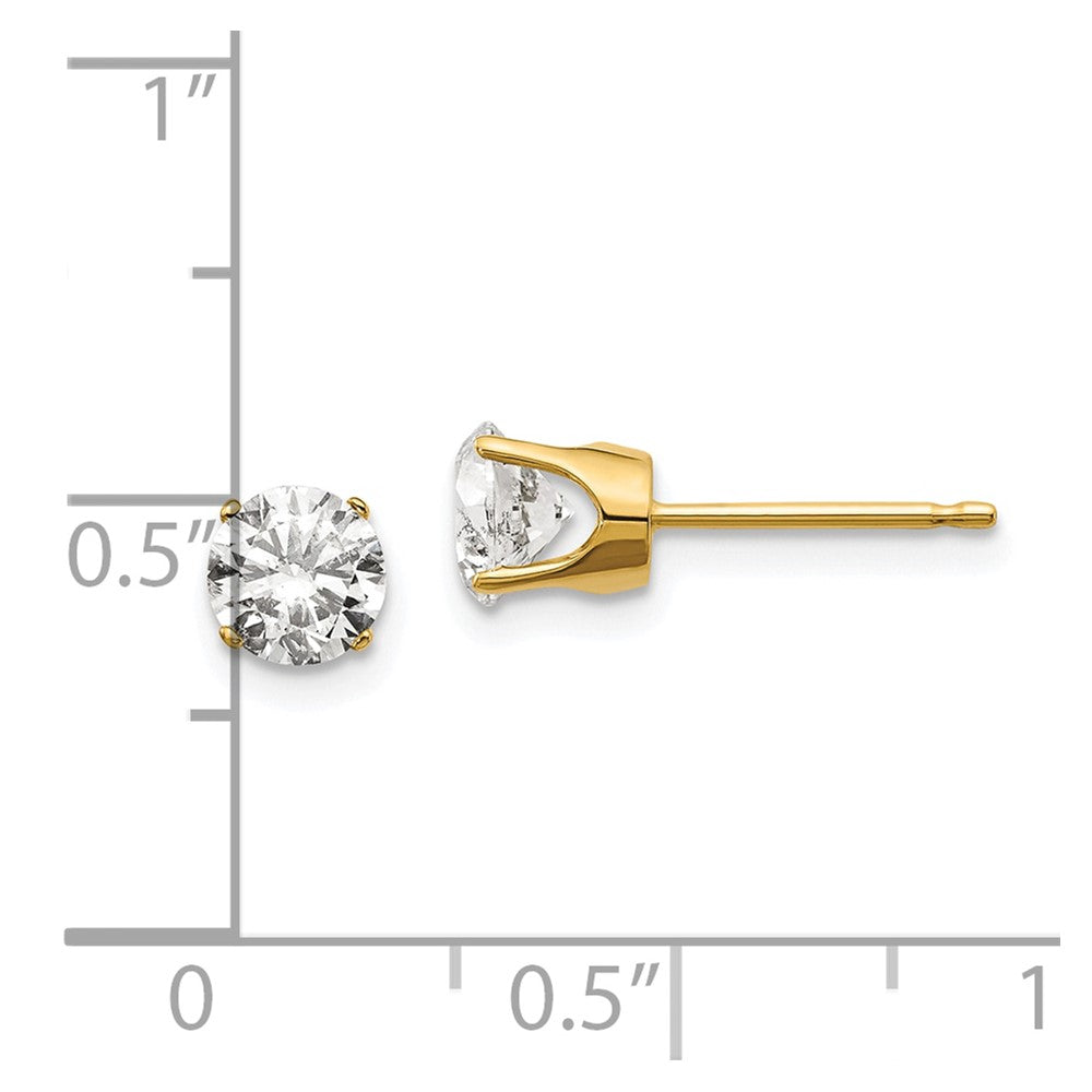 14K Yellow Gold 1.00ct. I2 K-L Diamond Stud Push-on Post Earrings