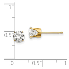 14K Yellow Gold 1.00ct. I1 J-K Diamond Stud Push-on Post Earrings