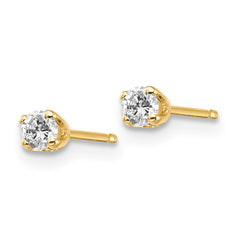 14K Yellow Gold .15ct. I2 K-L Diamond Stud Push-on Post Earrings