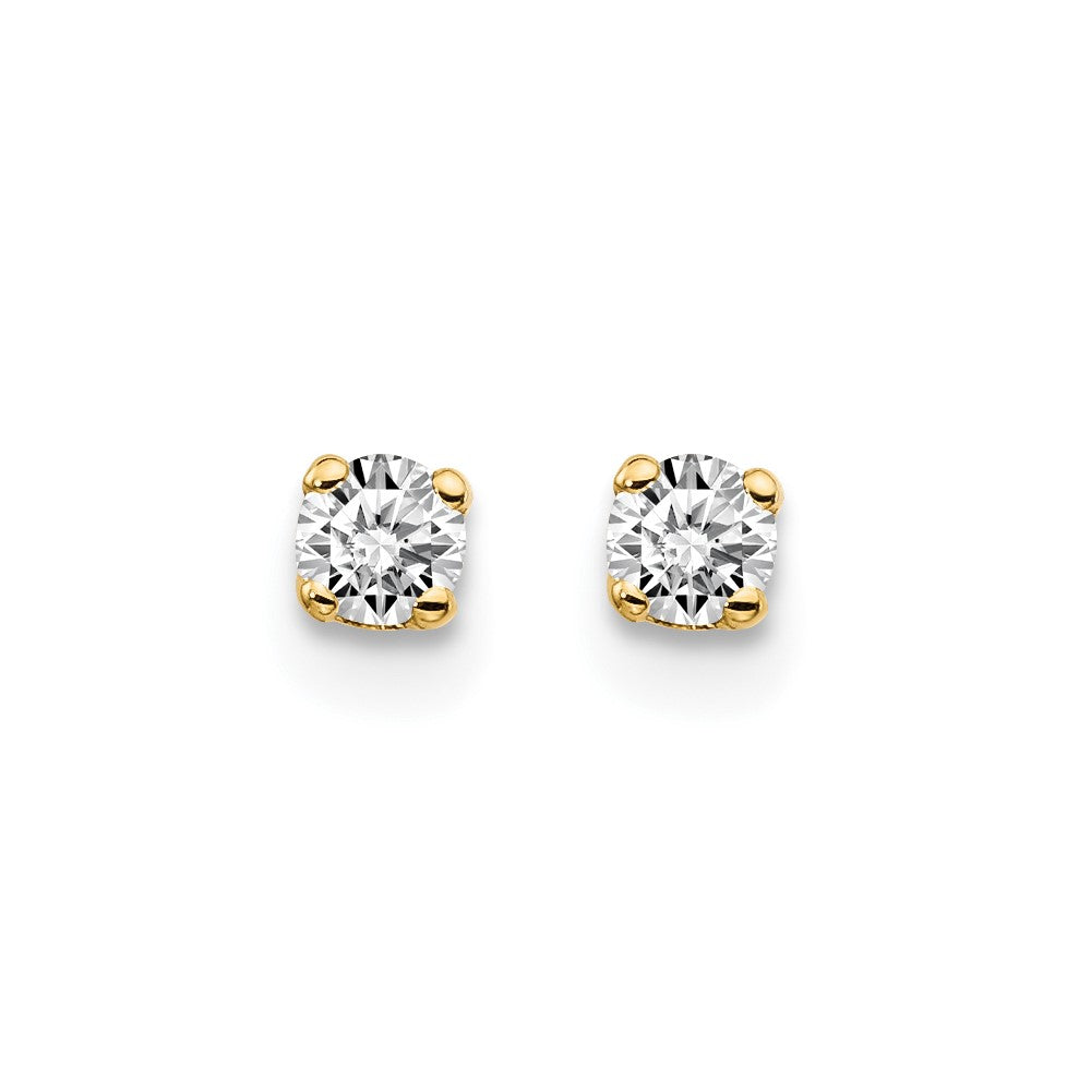 14K Yellow Gold .15ct. I2 K-L Diamond Stud Push-on Post Earrings