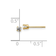 14K Yellow Gold .15ct. I2 K-L Diamond Stud Push-on Post Earrings