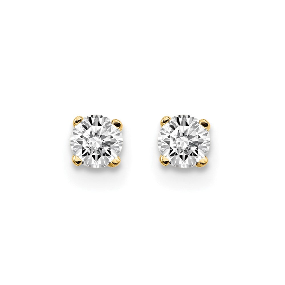 14K Yellow Gold .20ct. I2 K-L Diamond Stud Push-on Post Earrings