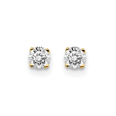 14K Yellow Gold .20ct. I2 K-L Diamond Stud Push-on Post Earrings