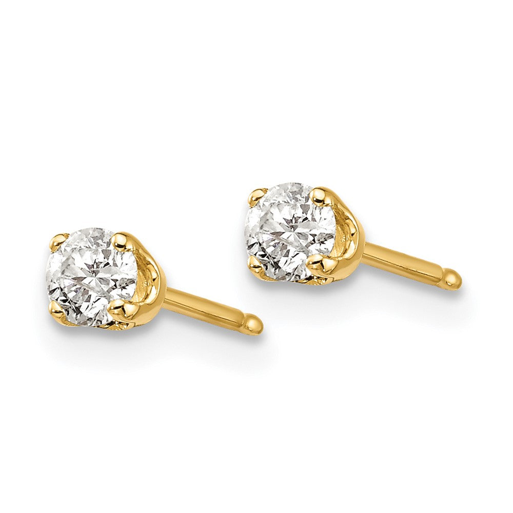 14K Yellow Gold .25ct. I2 K-L Diamond Stud Push-on Post Earrings