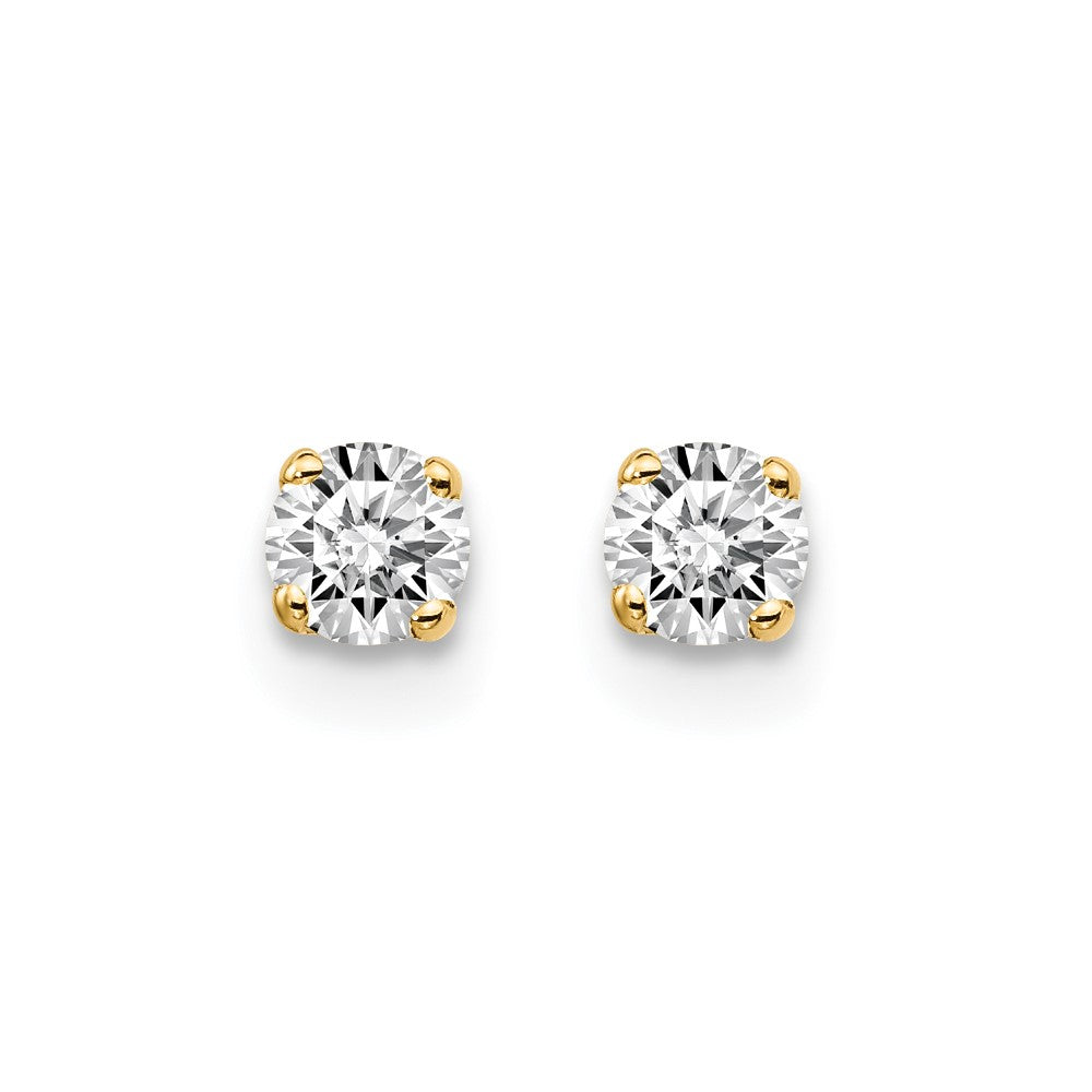 14K Yellow Gold .25ct. I2 K-L Diamond Stud Push-on Post Earrings