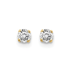 14K Yellow Gold .25ct. I2 K-L Diamond Stud Push-on Post Earrings