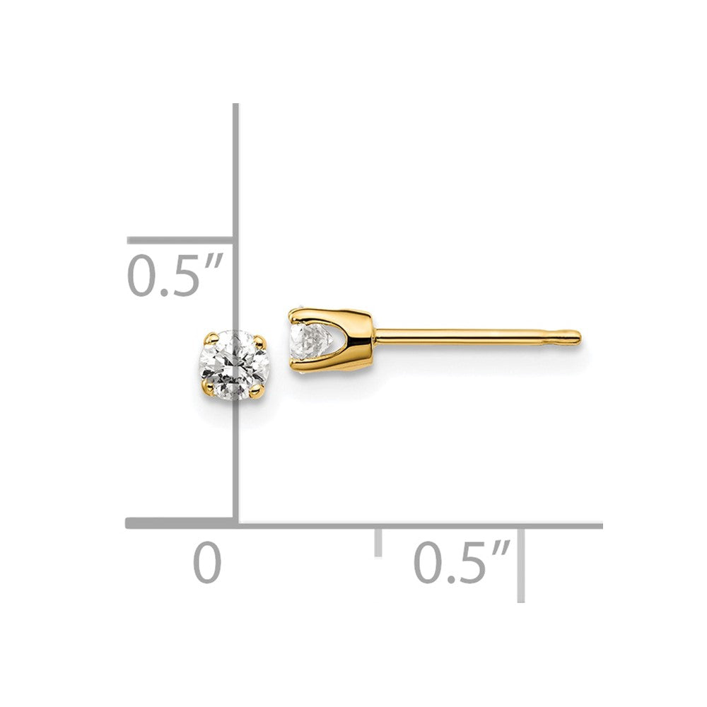 14K Yellow Gold .25ct. I2 K-L Diamond Stud Push-on Post Earrings