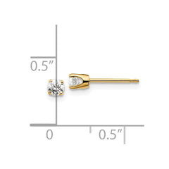 14K Yellow Gold .25ct. I2 K-L Diamond Stud Push-on Post Earrings