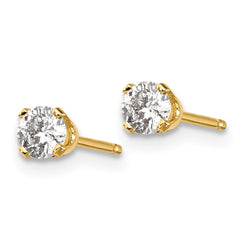 14K Yellow Gold .30ct. I2 K-L Diamond Stud Push-on Post Earrings